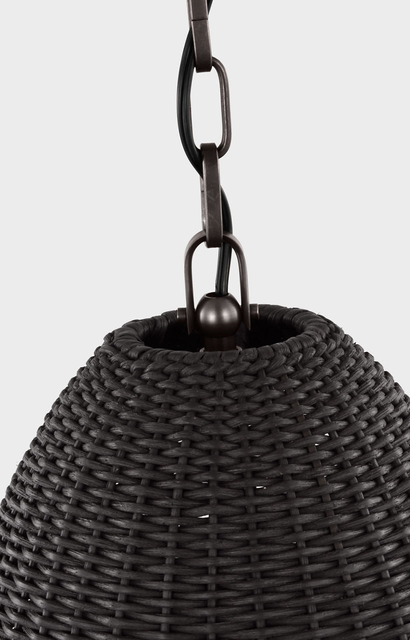 Kokomo 12" Pendant | Bronze | Charcoal Wicker Shade