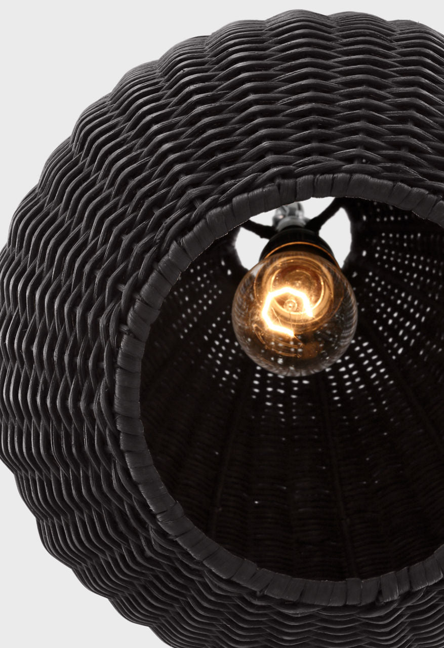 Kokomo 12" Pendant | Bronze | Charcoal Wicker Shade