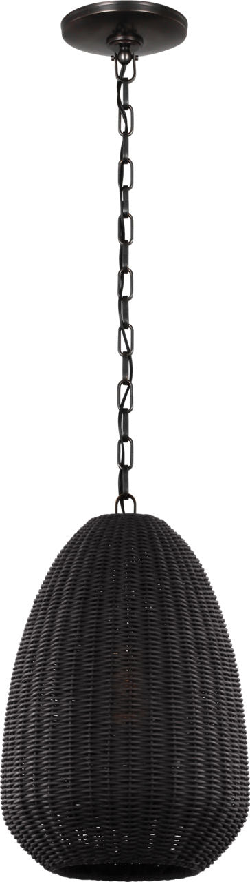 Kokomo 12" Pendant | Bronze | Charcoal Wicker Shade