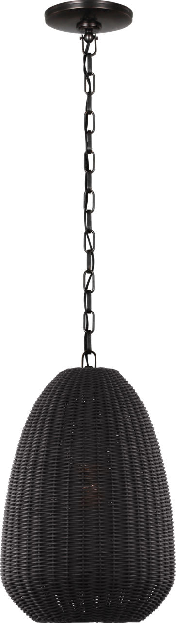 Kokomo 12" Pendant | Bronze | Charcoal Wicker Shade