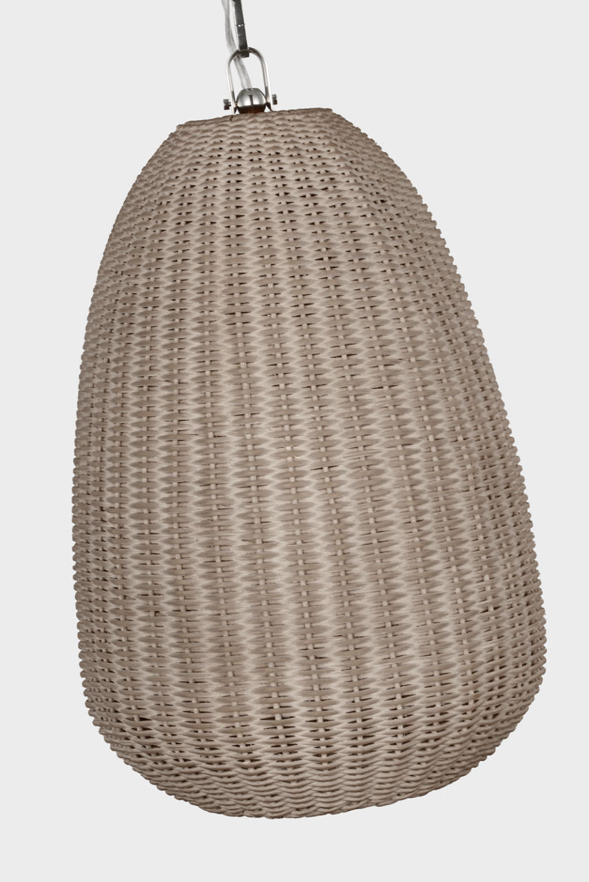 Kokomo 12" Pendant | Polished Nickel | Ash Wicker Shade