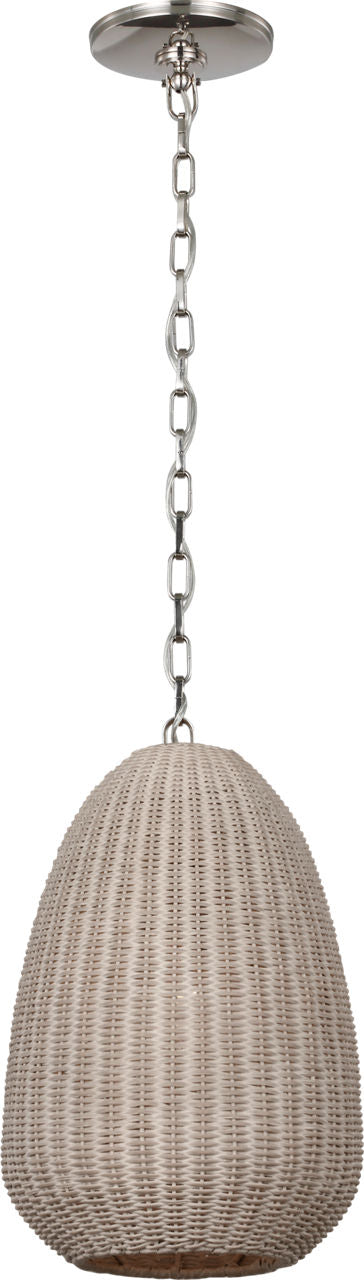 Kokomo 12" Pendant | Polished Nickel | Ash Wicker Shade