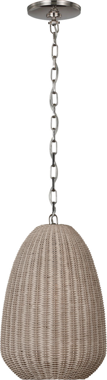 Kokomo 12" Pendant | Polished Nickel | Ash Wicker Shade