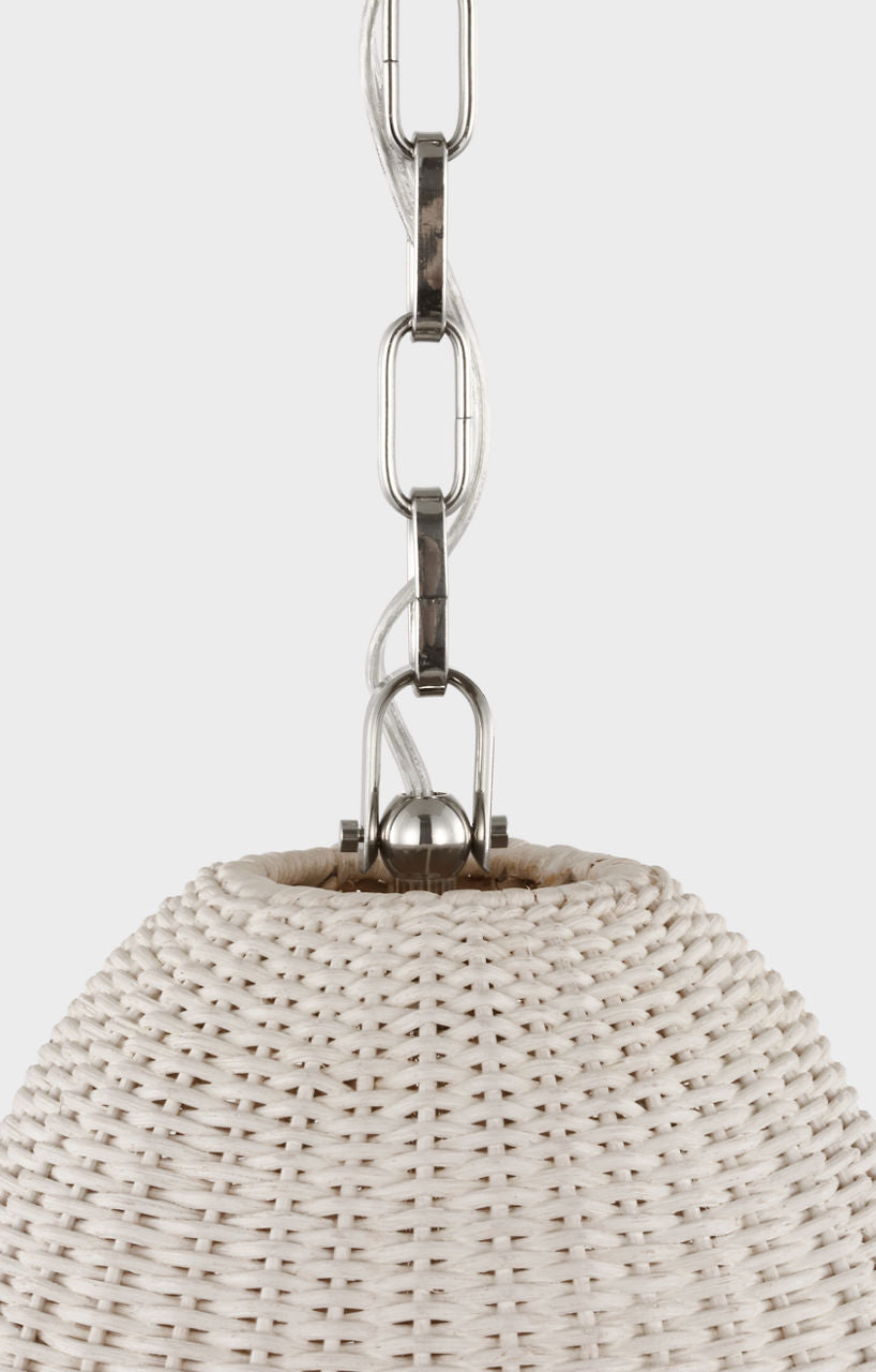 Kokomo 12" Pendant | Polished Nickel | Chalk Wicker Shade