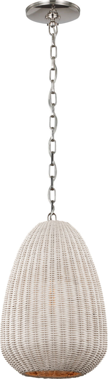 Kokomo 12" Pendant | Polished Nickel | Chalk Wicker Shade