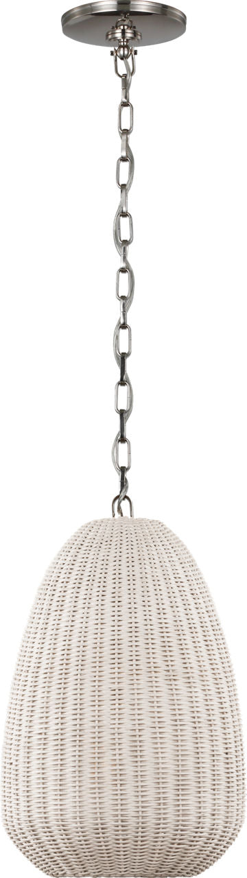 Kokomo 12" Pendant | Polished Nickel | Chalk Wicker Shade