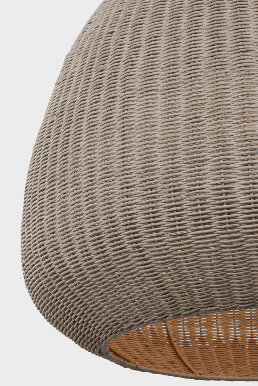 Kokomo 30" Domed Pendant | Antique-Burnished Brass | Ash Wicker Shade