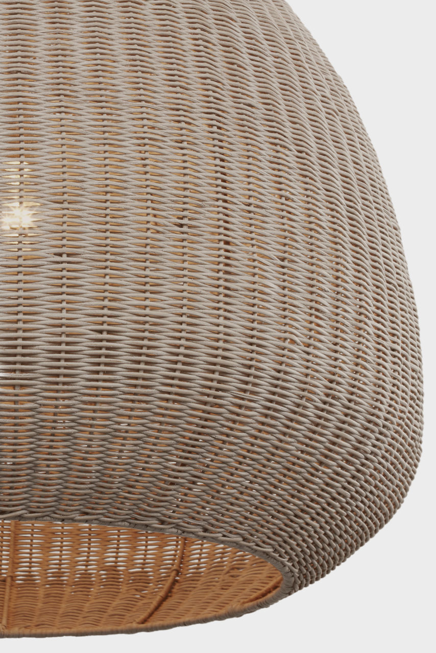 Kokomo 30" Domed Pendant | Bronze | Ash Wicker Shade