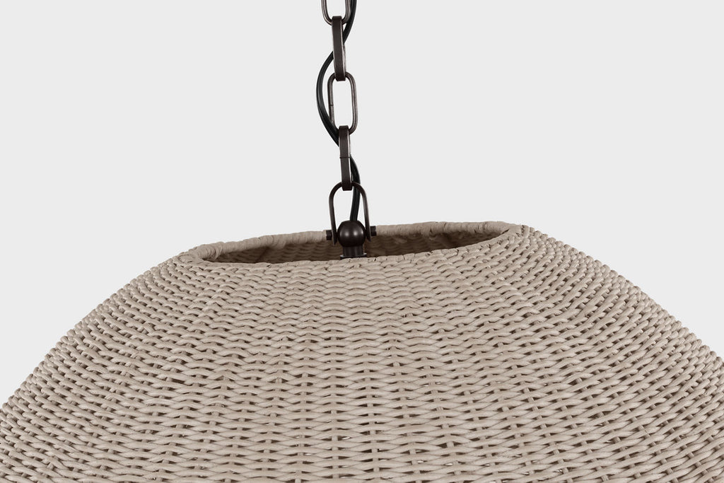 Kokomo 30" Domed Pendant | Bronze | Ash Wicker Shade