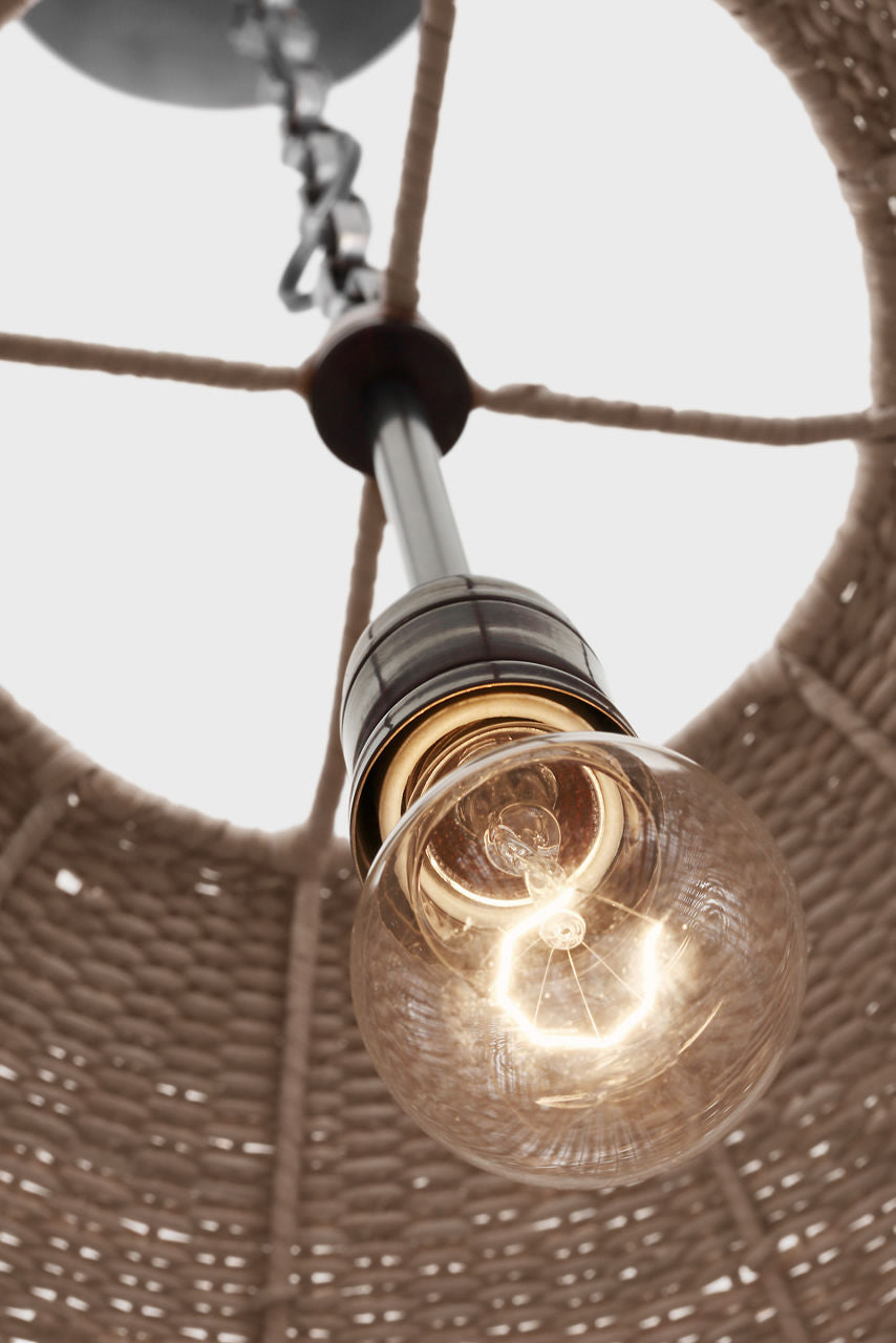 Kokomo 30" Domed Pendant | Bronze | Ash Wicker Shade