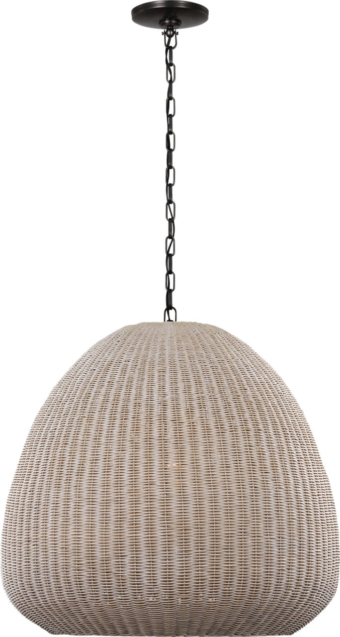Kokomo 30" Domed Pendant | Bronze | Ash Wicker Shade