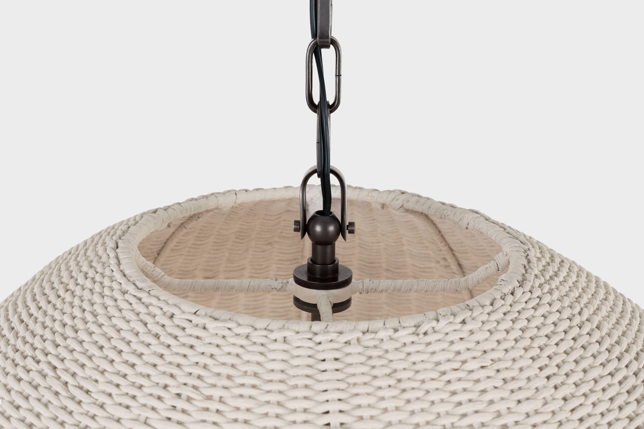 Kokomo 30" Domed Pendant | Bronze | Chalk Wicker Shade