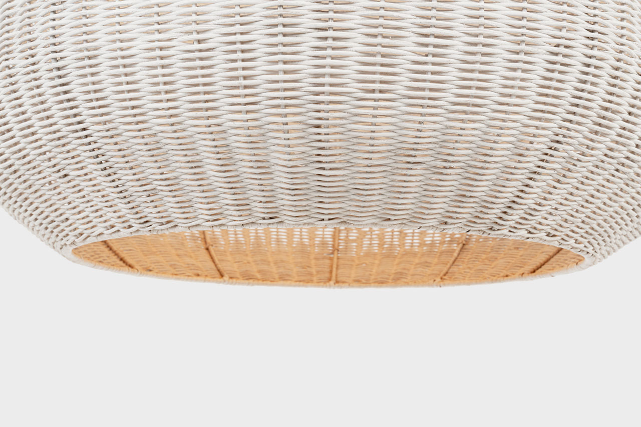 Kokomo 30" Domed Pendant | Bronze | Chalk Wicker Shade