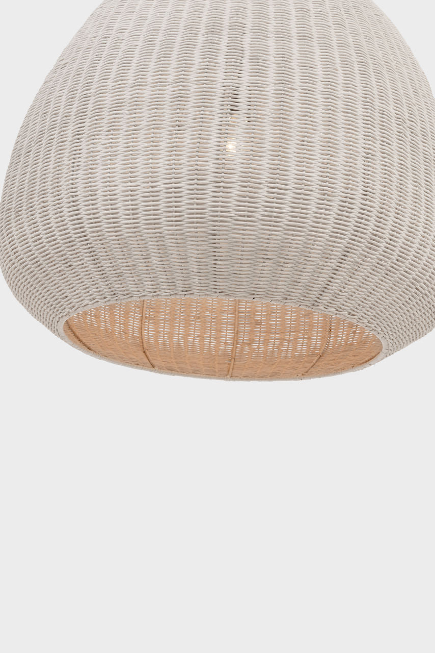 Kokomo 30" Domed Pendant | Bronze | Chalk Wicker Shade
