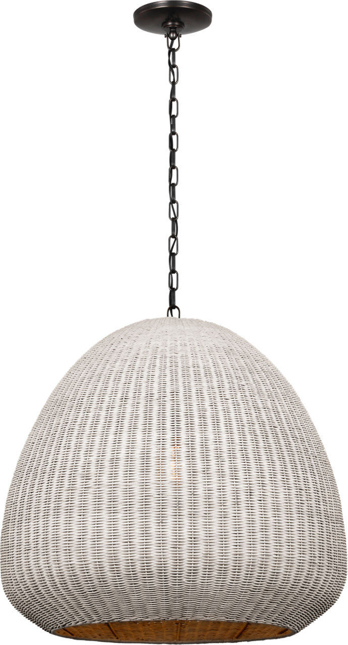 Kokomo 30" Domed Pendant | Bronze | Chalk Wicker Shade