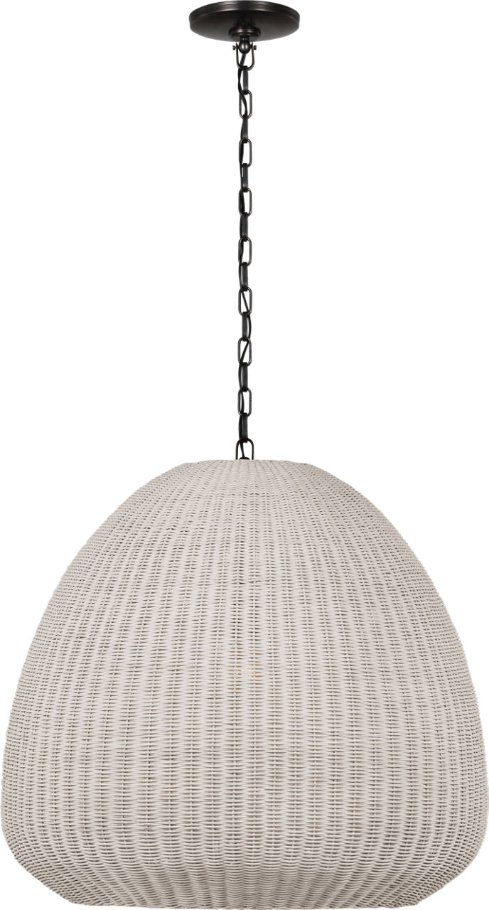 Kokomo 30" Domed Pendant | Bronze | Chalk Wicker Shade