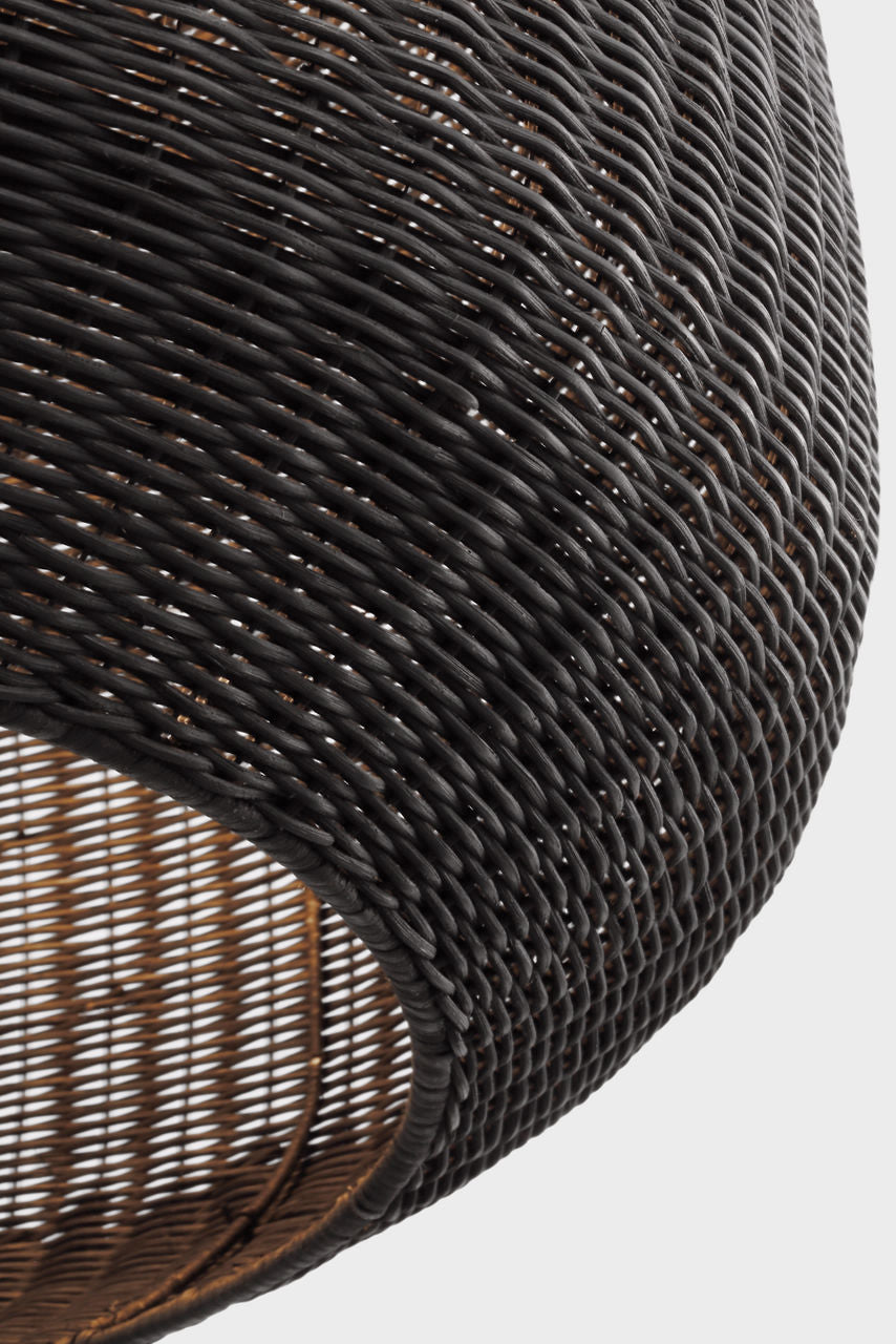 Kokomo 30" Domed Pendant | Bronze | Charcoal Wicker Shade
