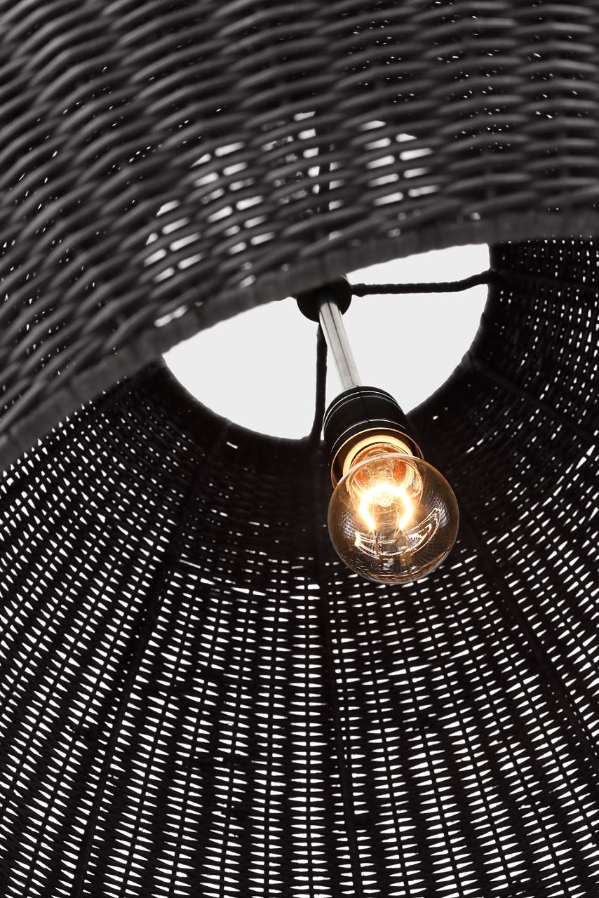 Kokomo 30" Domed Pendant | Bronze | Charcoal Wicker Shade