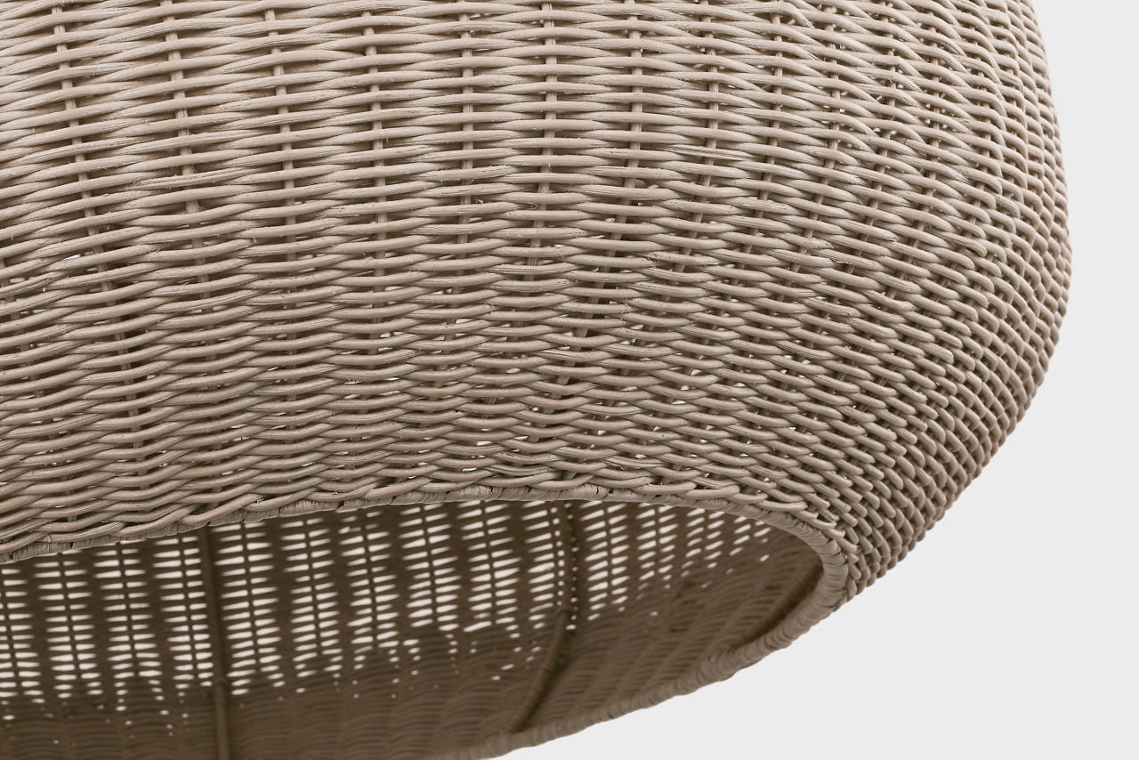 Kokomo 30" Domed Pendant | Polished Nickel | Ash Wicker Shade