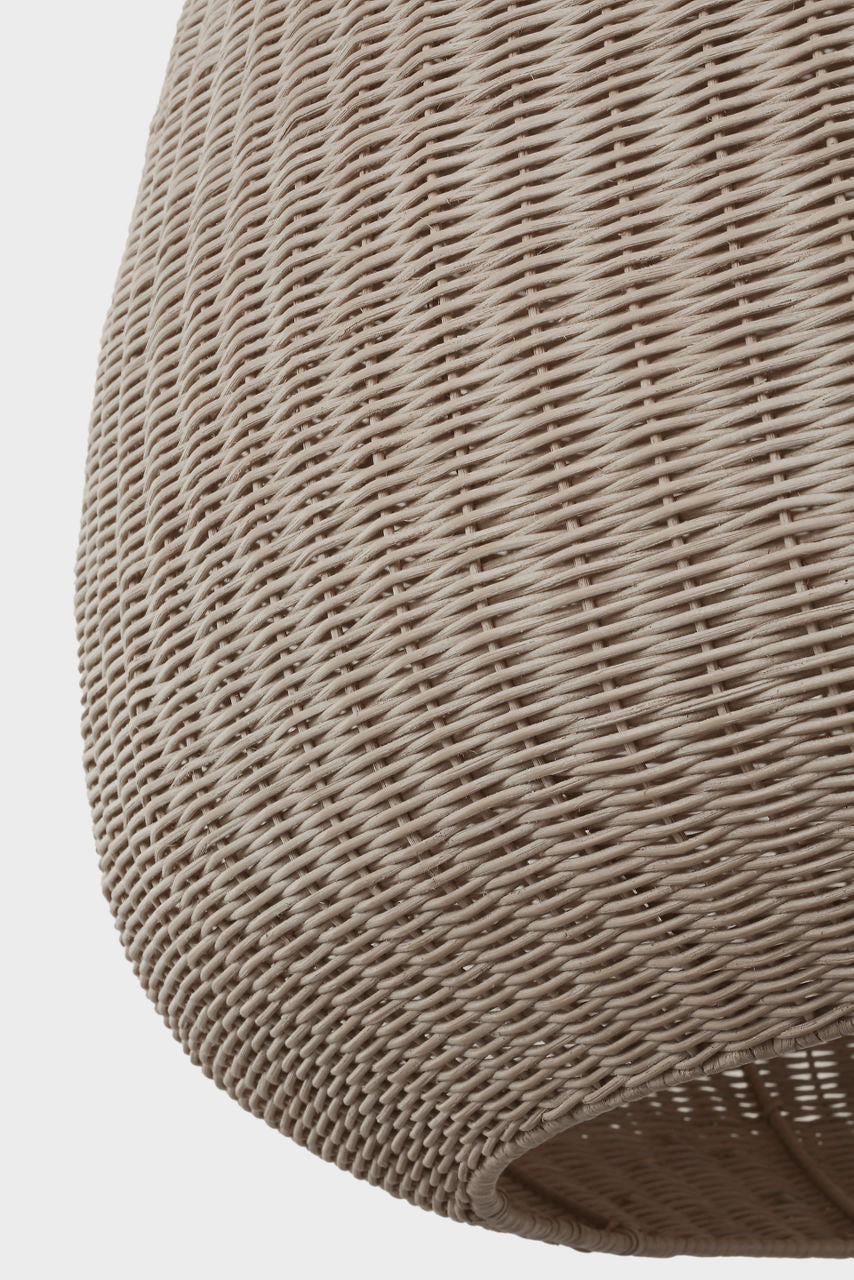 Kokomo 30" Domed Pendant | Polished Nickel | Ash Wicker Shade