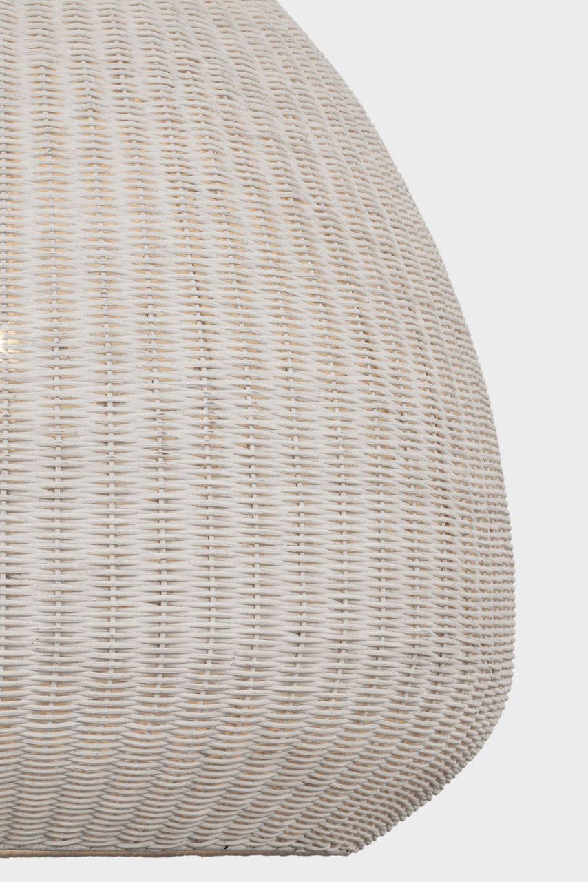 Kokomo 30" Domed Pendant | Polished Nickel | Chalk Wicker Shade