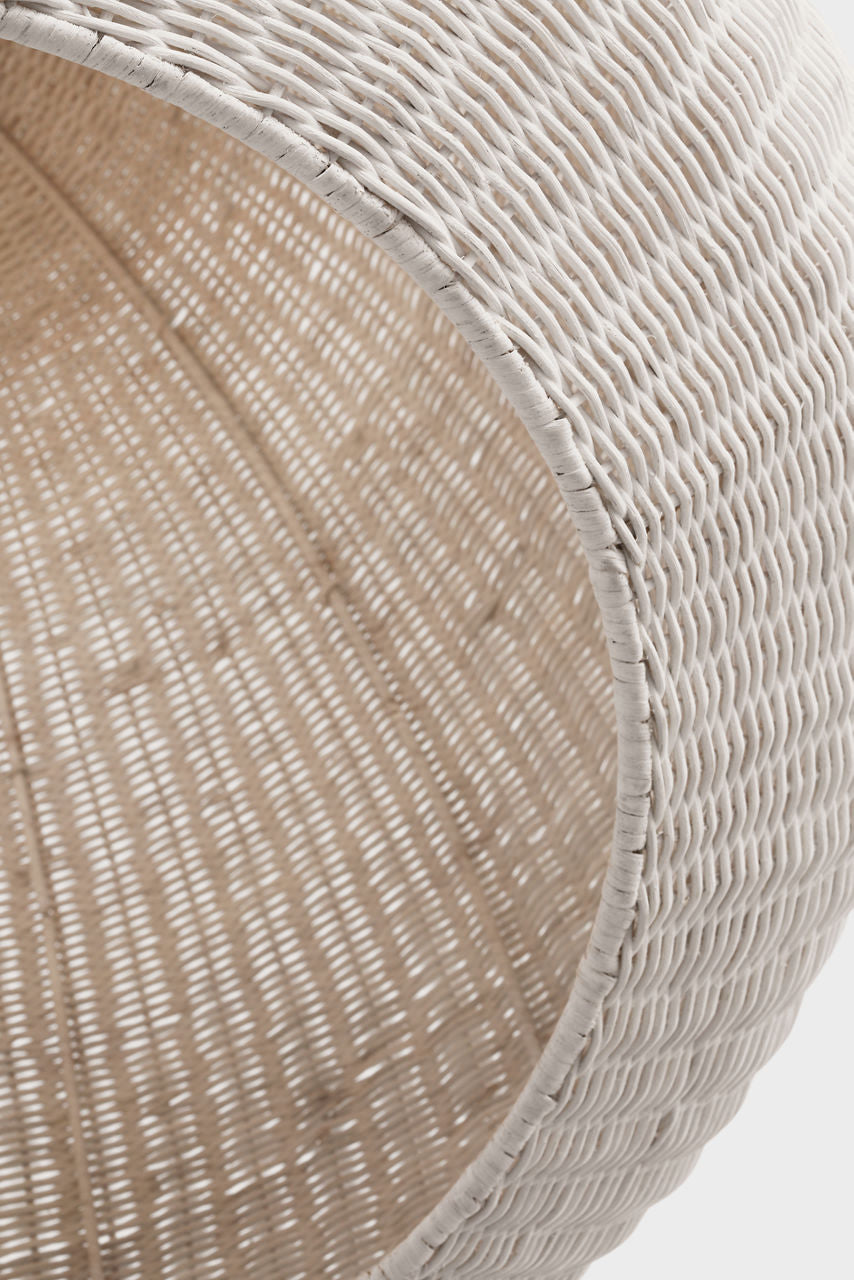 Kokomo 30" Domed Pendant | Polished Nickel | Chalk Wicker Shade