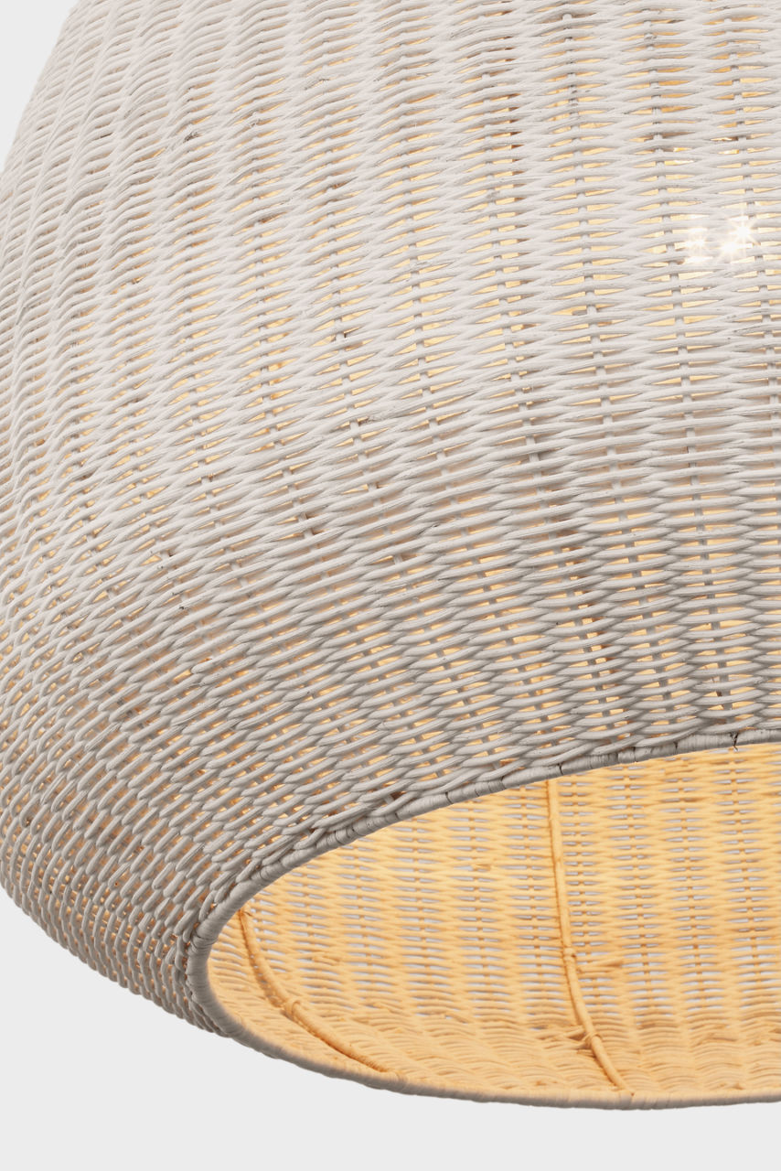 Kokomo 30" Domed Pendant | Polished Nickel | Chalk Wicker Shade