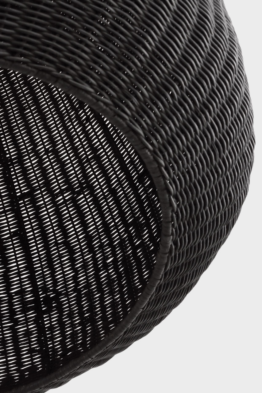 Kokomo 30" Domed Pendant | Polished Nickel | Charcoal Wicker Shade