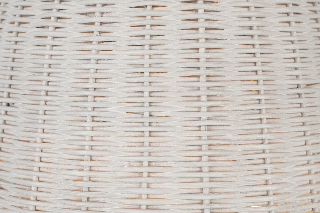 Kokomo 15" Elongated Pendant | Antique-Burnished Brass | Chalk Wicker Shade