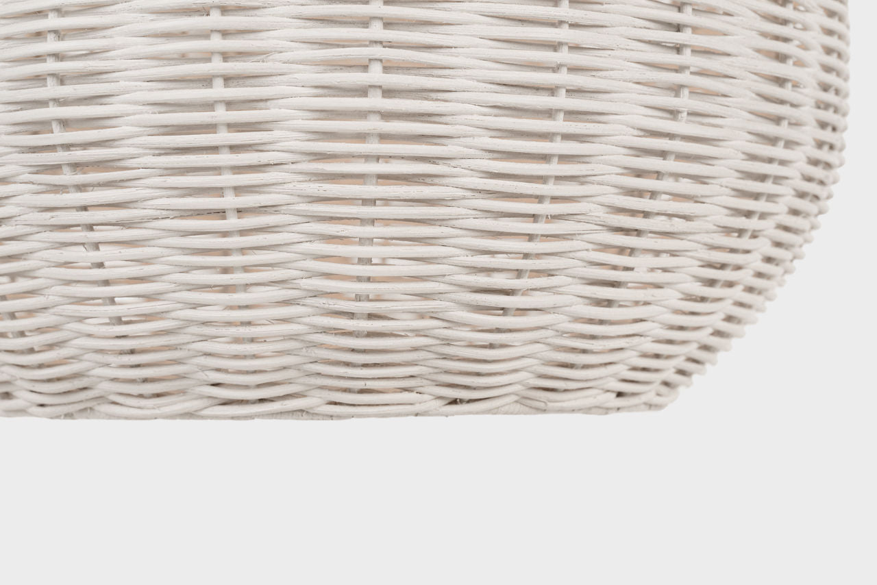 Kokomo 15" Elongated Pendant | Antique-Burnished Brass | Chalk Wicker Shade
