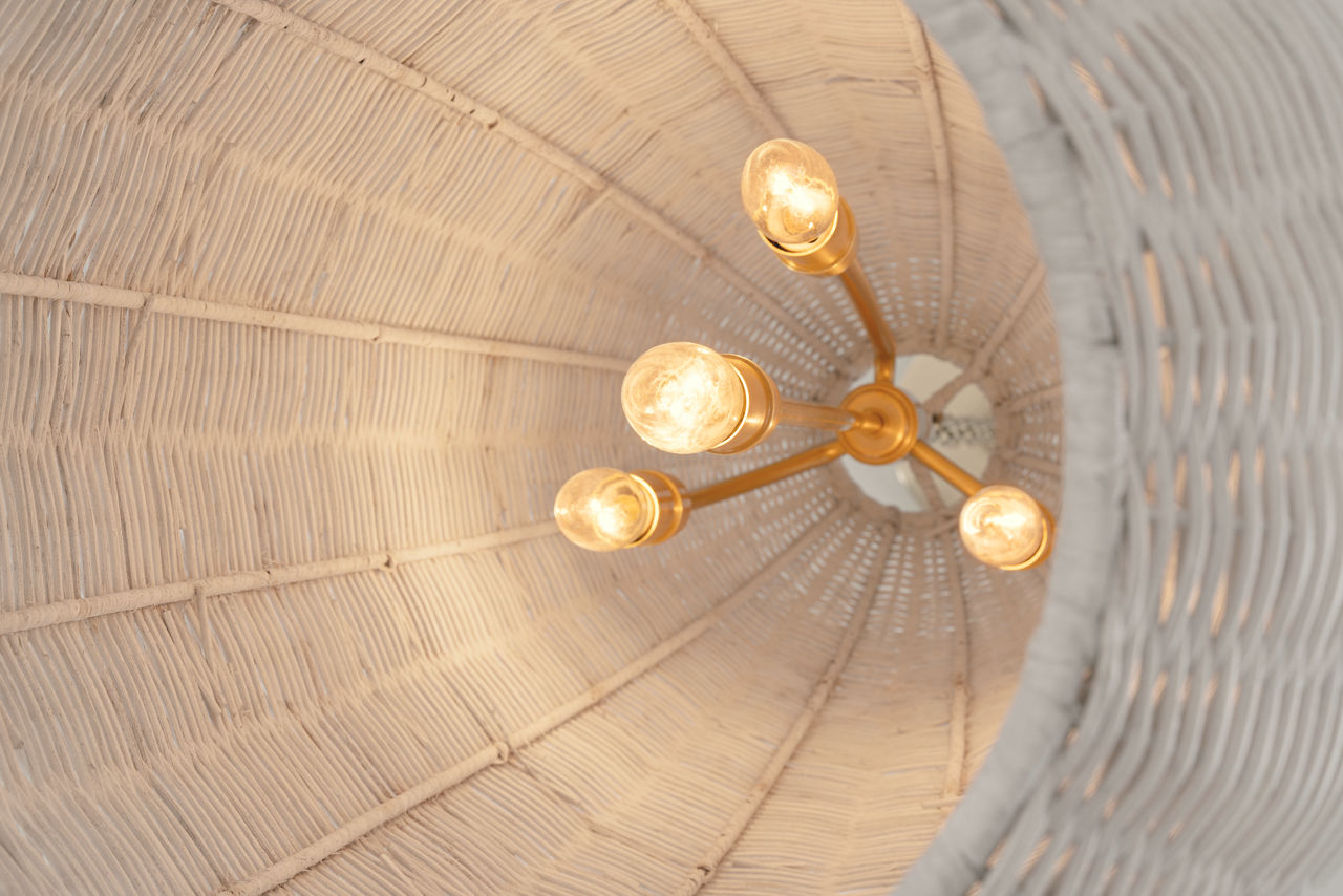 Kokomo 15" Elongated Pendant | Antique-Burnished Brass | Chalk Wicker Shade