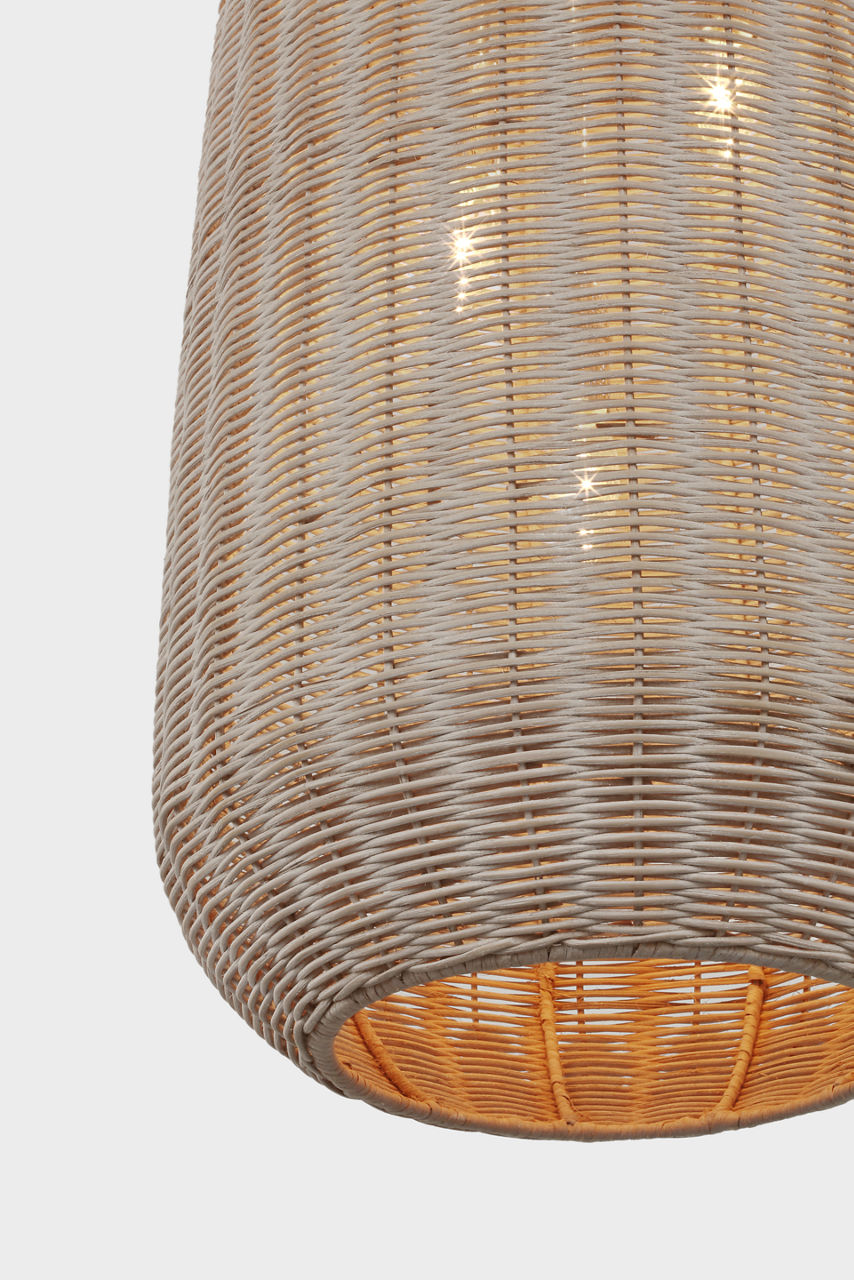 Kokomo 15" Elongated Pendant | Bronze | Ash Wicker Shade