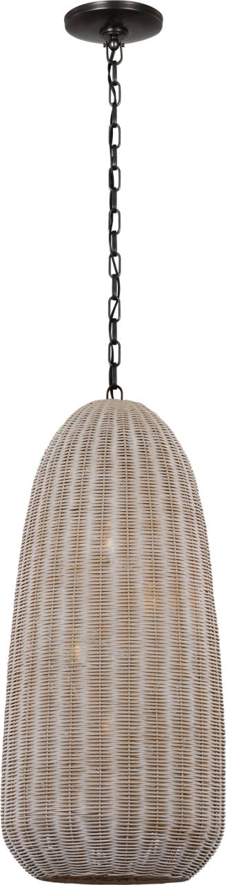 Kokomo 15" Elongated Pendant | Bronze | Ash Wicker Shade