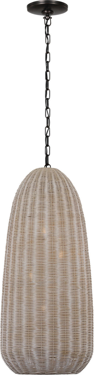 Kokomo 15" Elongated Pendant | Bronze | Ash Wicker Shade