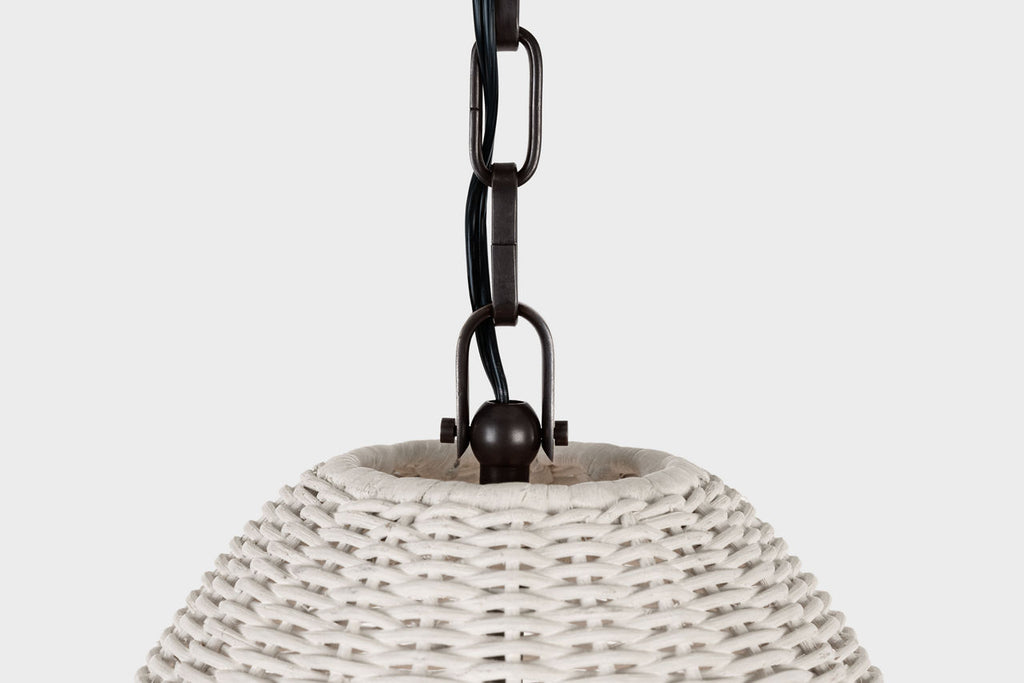 Kokomo 15" Elongated Pendant | Bronze | Chalk Wicker Shade