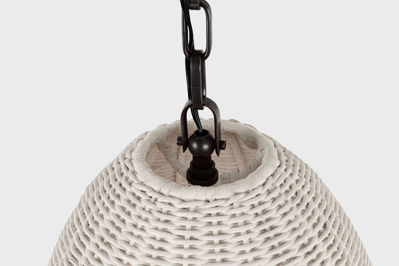 Kokomo 15" Elongated Pendant | Bronze | Chalk Wicker Shade