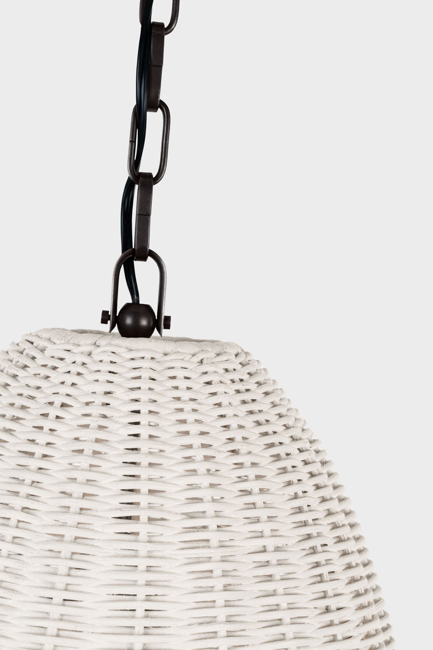 Kokomo 15" Elongated Pendant | Bronze | Chalk Wicker Shade