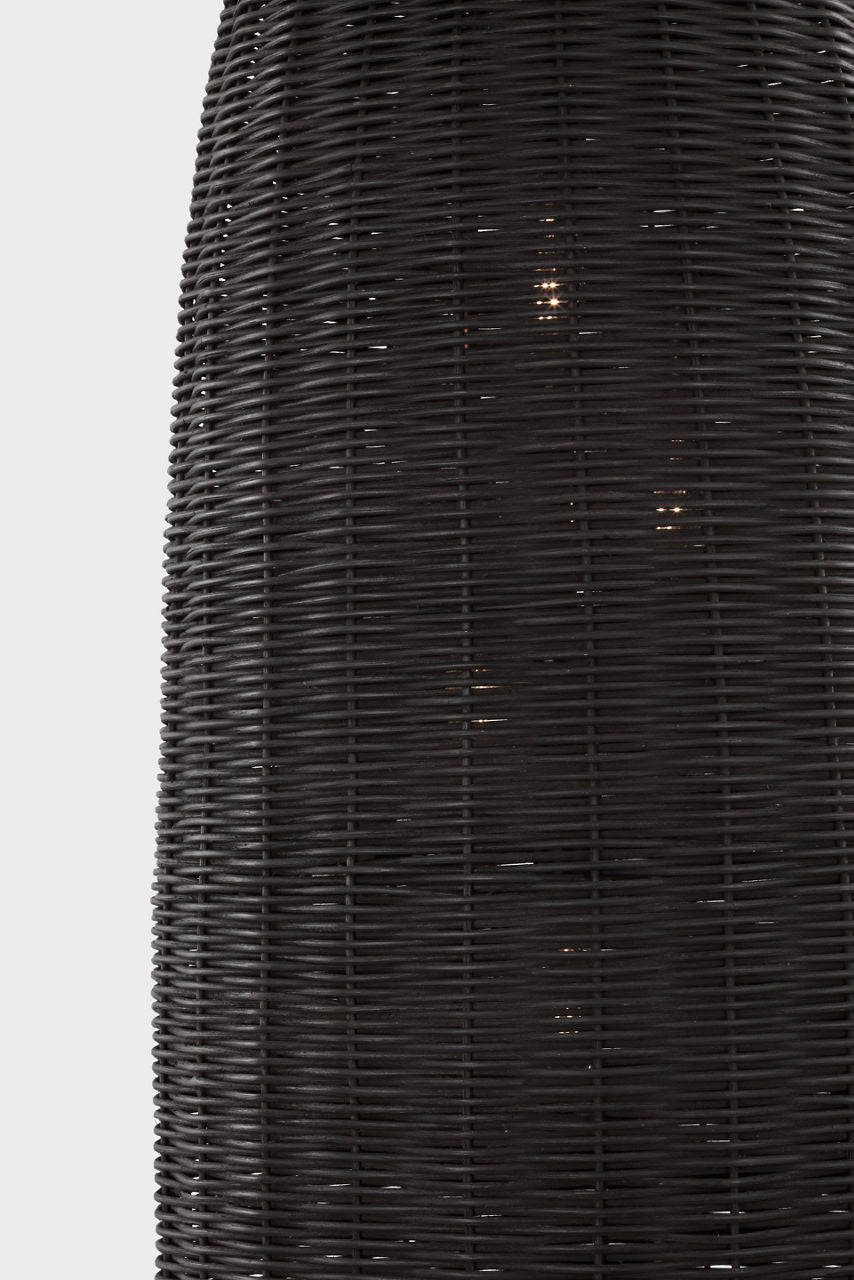 Kokomo 15" Elongated Pendant | Bronze | Charcoal Wicker Shade