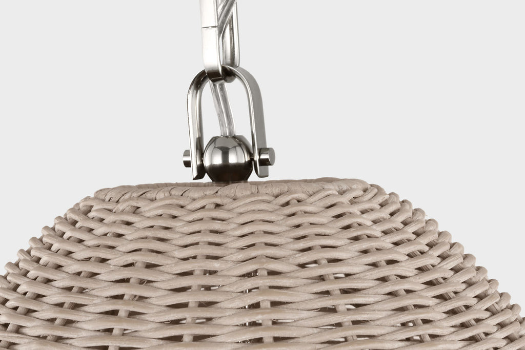 Kokomo 15" Elongated Pendant | Polished Nickel | Ash Wicker Shade