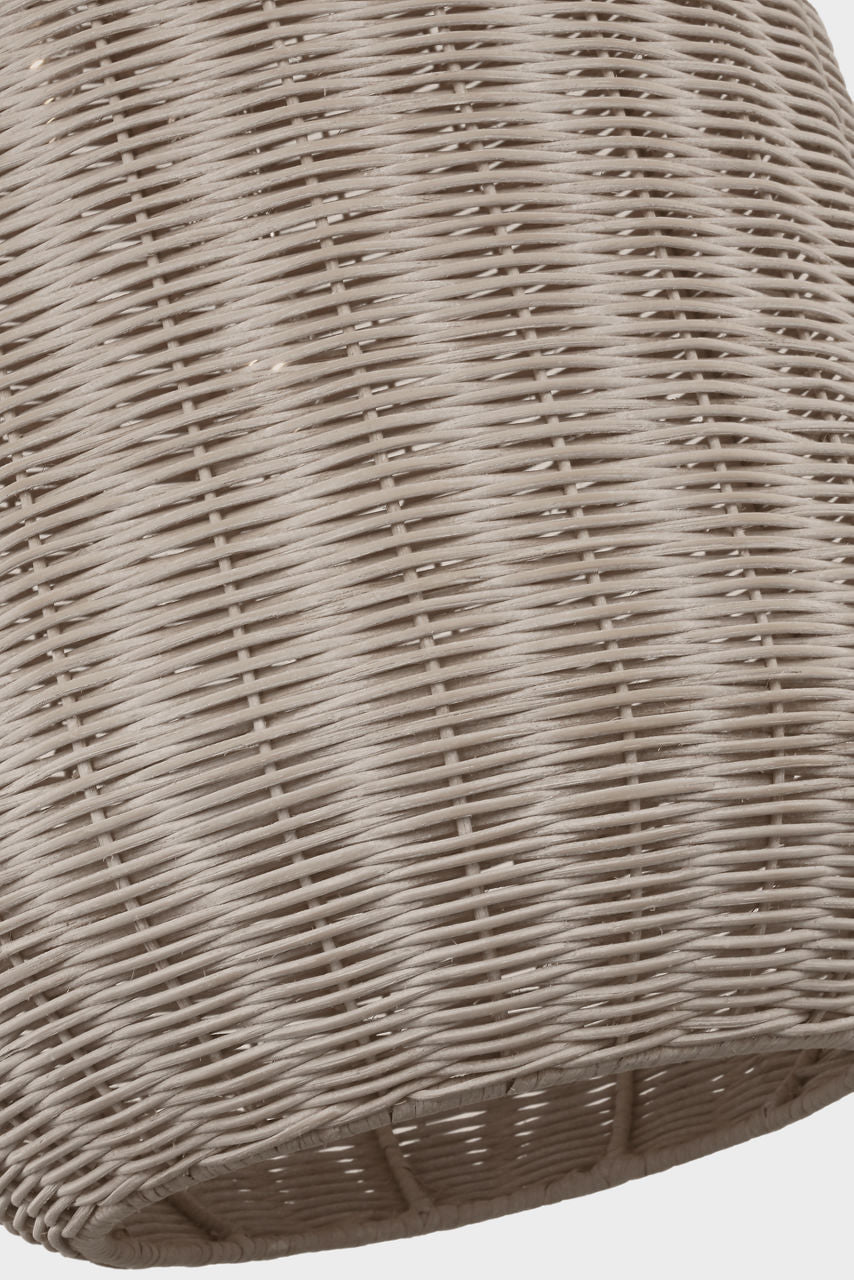 Kokomo 15" Elongated Pendant | Polished Nickel | Ash Wicker Shade