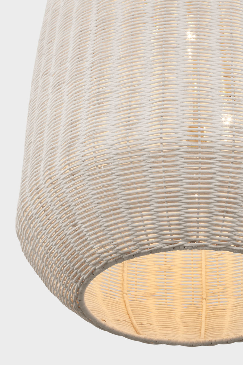 Kokomo 20" Elongated Pendant | Antique-Burnished Brass | Chalk Wicker Shade