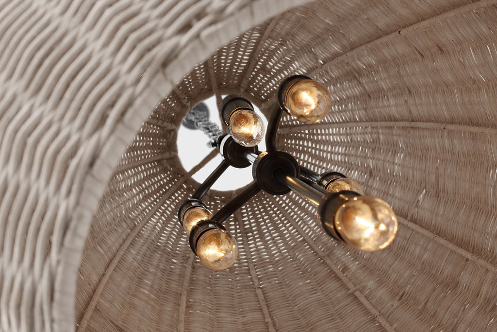 Kokomo 20" Elongated Pendant | Bronze | Ash Wicker Shade