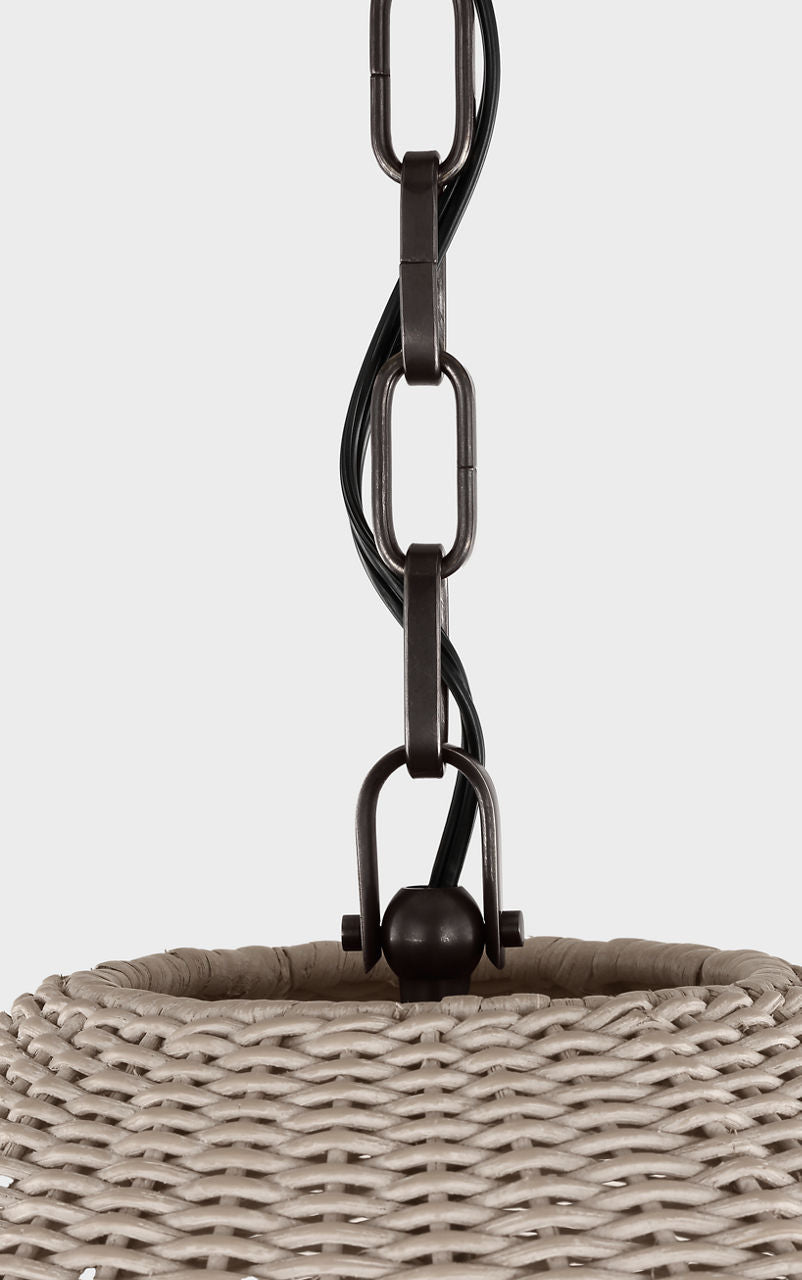 Kokomo 20" Elongated Pendant | Bronze | Ash Wicker Shade