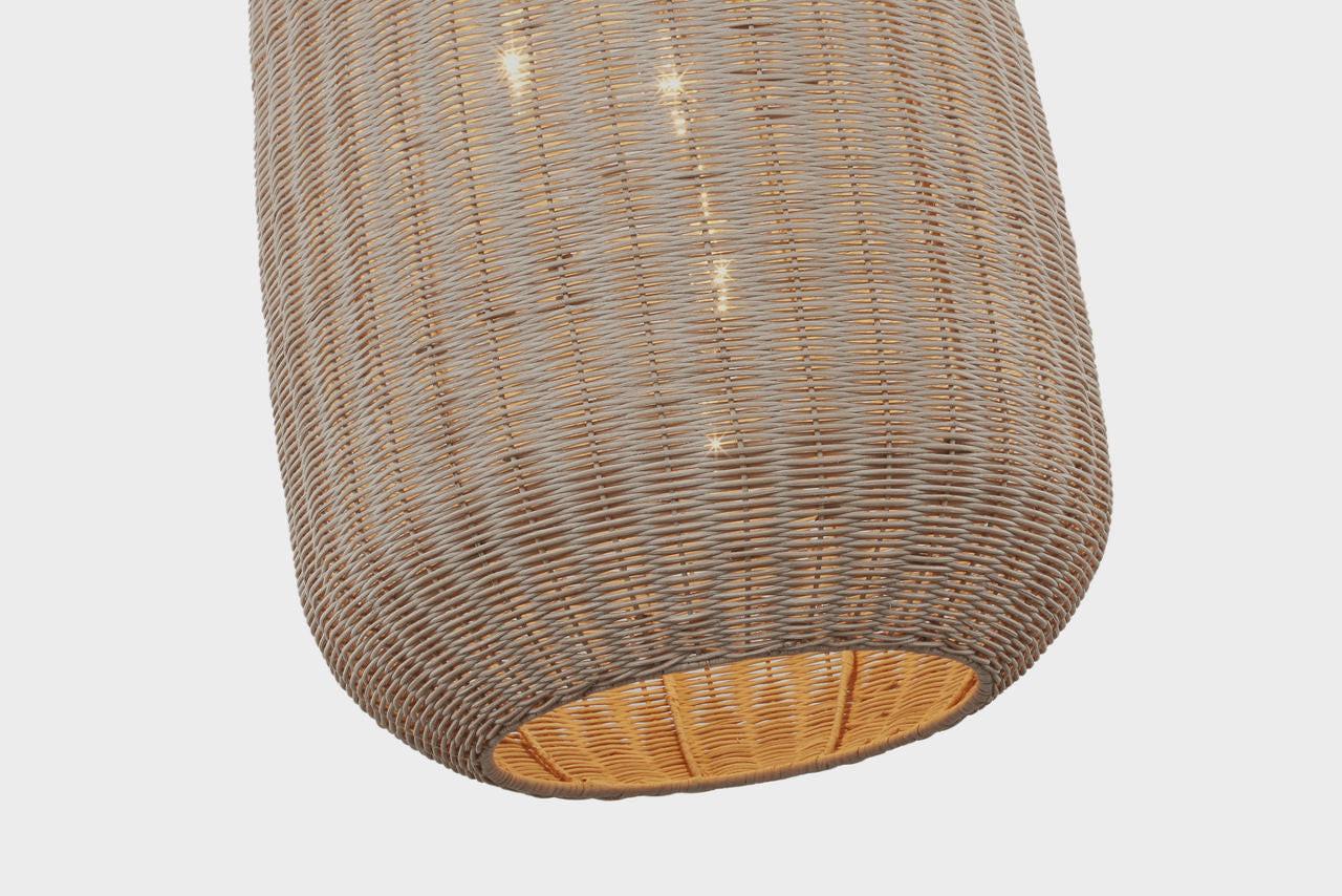 Kokomo 20" Elongated Pendant | Bronze | Ash Wicker Shade