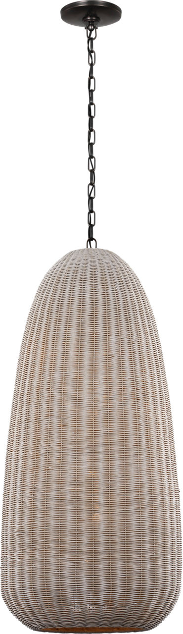 Kokomo 20" Elongated Pendant | Bronze | Ash Wicker Shade