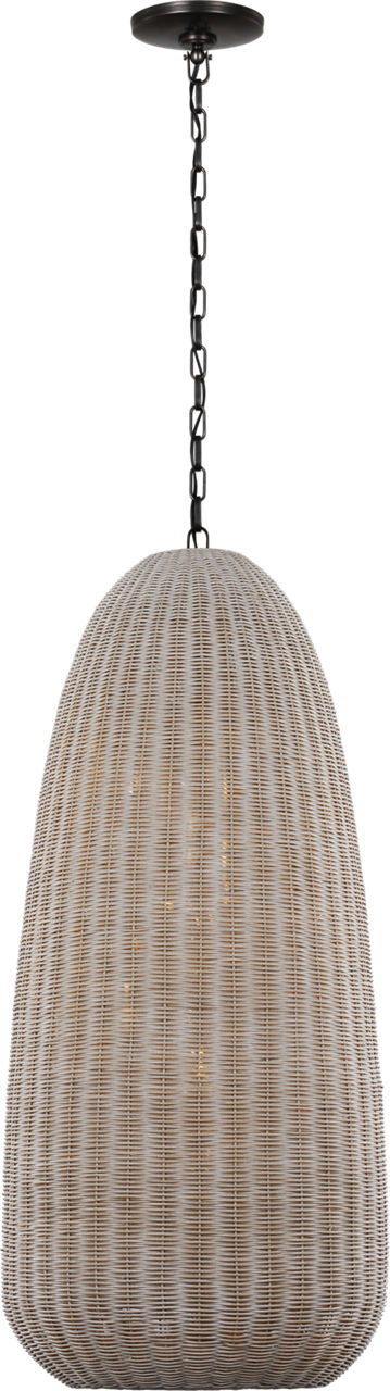 Kokomo 20" Elongated Pendant | Bronze | Ash Wicker Shade