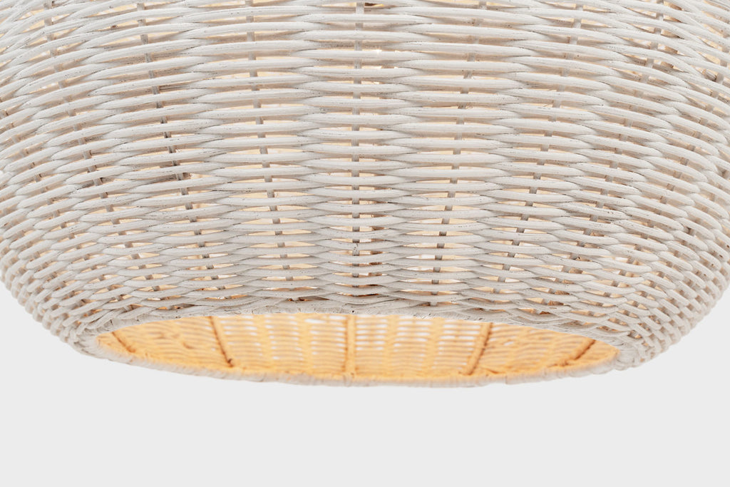Kokomo 20" Elongated Pendant | Bronze | Chalk Wicker Shade