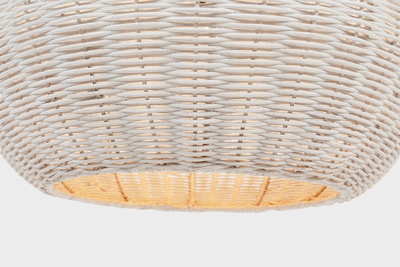 Kokomo 20" Elongated Pendant | Bronze | Chalk Wicker Shade
