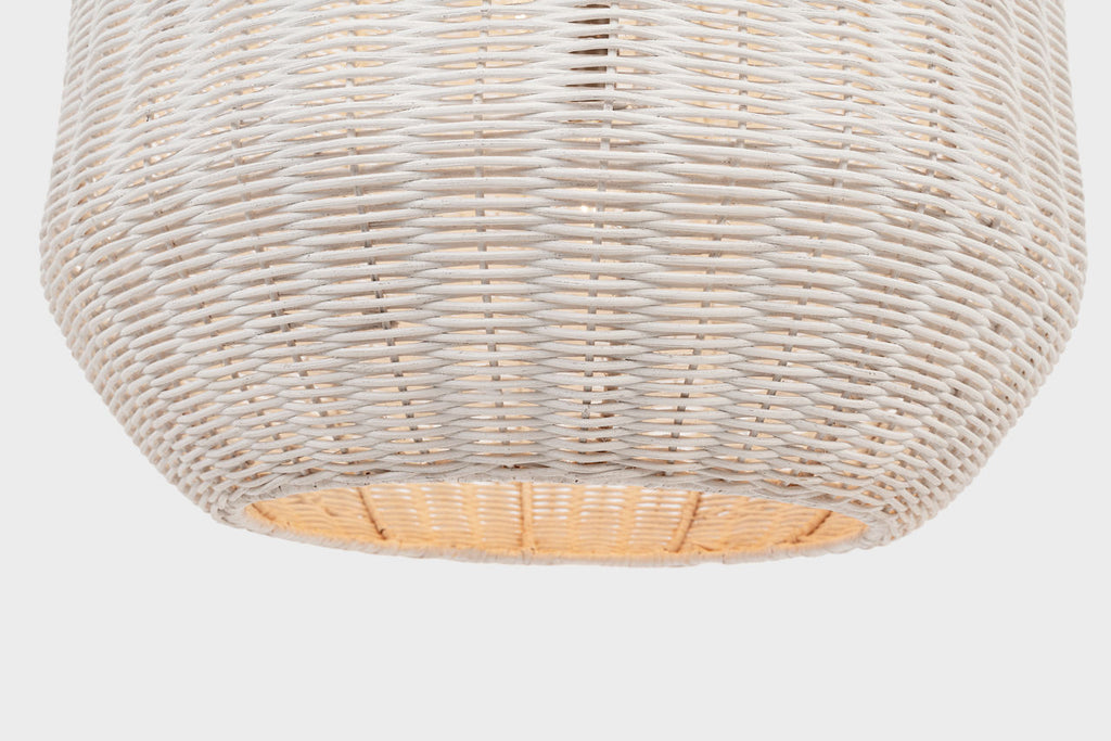 Kokomo 20" Elongated Pendant | Bronze | Chalk Wicker Shade