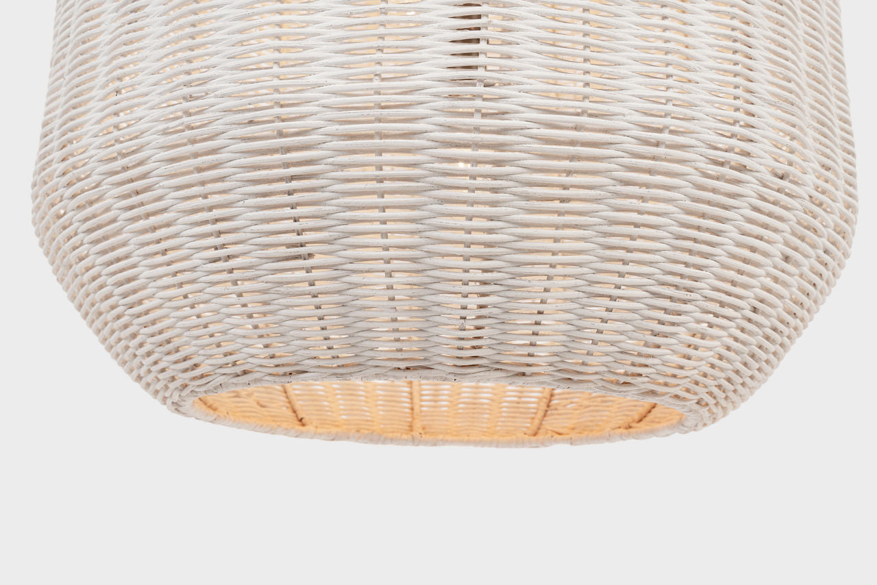 Kokomo 20" Elongated Pendant | Bronze | Chalk Wicker Shade